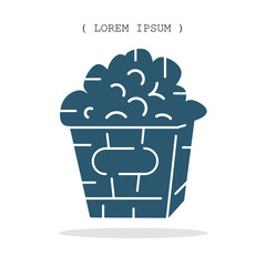 Vector symbol. Popcorn icon illustration. Stock vector symbol illustration design.
