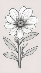 Obraz premium Floral Vector Pattern Illustration with Pink Daisies and Leaves for Spring and Summer Decor