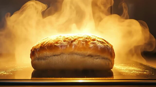 Freshly Baked Bread in Oven