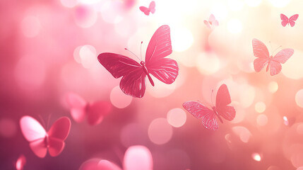 Colorful butterflies create a dreamy atmosphere for Valentine's Day celebration