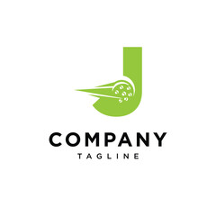 Letter J Pickleball Logo Icon Vector