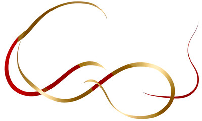 Elegant Snake Illustration in Gold and Red Colors for 2025 year