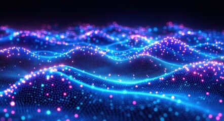 Fototapeta premium A colorful wave of light with blue, red and pink colors