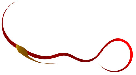Elegant Snake Illustration in Gold and Red Colors for 2025 year
