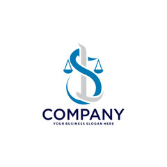 letter s logo design with law firm