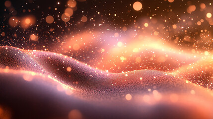 mountains, micro-particles, and high-level fog symbolizing vastness, nature's power, and the interconnectedness of all elements in the universe