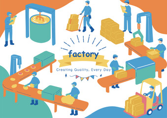 工場で働く人達