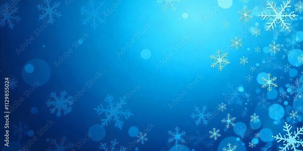 Poster Winter Snowflake Background in a Deep Blue Color