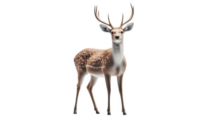 Elegant fallow deer in focus with transparency background captured in natural setting wildlife photography close-up view