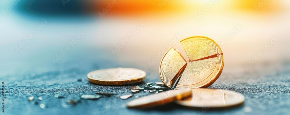 Poster currency value concept. close-up of coins on a textured surface, symbolizing finance and commerce dy