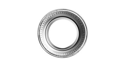  A top-down view of an empty aluminum can ,PNG format Background. Generative AI 
