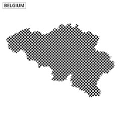 Fototapeta premium Map of Belgium with dotted pattern highlighting its geographical features