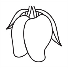 Mango silhouette line art illustration.