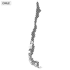 Artistic outline of Chile showcasing unique patterns and textures