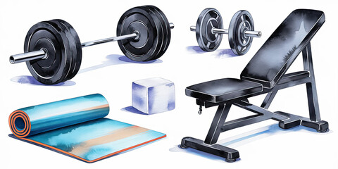 Fitness Equipment Weights Bench Mat Gym Workout