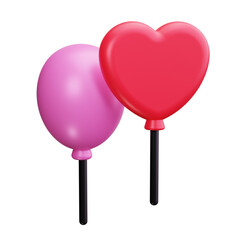 Heart Balloon 3d Render Icons