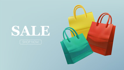 Colorful Shopping Bags Sale Promotion - Shop Now for Discounts