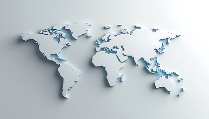 Global map representation geographic visualization digital artwork minimalist design flat view world awareness concept
