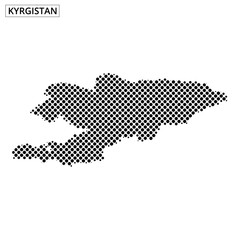 Kyrgyzstan map design with dotted pattern on a simple background