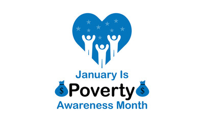 Vector On The Theme Of Poverty Awareness Month,,Observed Each Year During January Design Cards ,Or Design Poster,