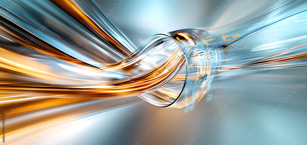 Poster dynamic swirl of light and motion abstract environment digital art futuristic concept high-tech view