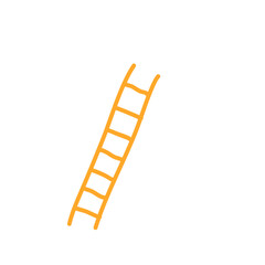 Tall ladder work tool  climb stairway stand high staircase metal aluminium or wooden stairs renovation 