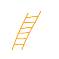 Tall ladder work tool  climb stairway stand high staircase metal aluminium or wooden stairs renovation 