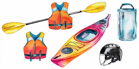Kayak Adventure Paddle Life Vest Helmet Dry Bag Kayaking Equipment