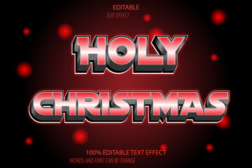  holy christmas editable text effect 3d emboss neon style