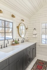 Modern Farmhouse Bathroom Vanity With Double Sinks