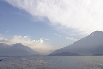 lake and mountains