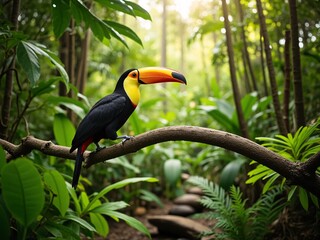 Fototapeta premium Toucan Perched on a Branch