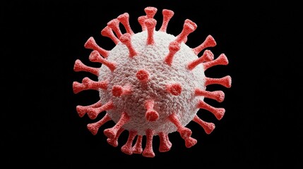Detailed Visualization of Virus Structure on Dark Background