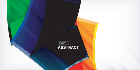 Obraz premium Vector abstract color geometric shapes. Illustration For Wallpaper, Banner, Background, Card, Book Illustration, landing page