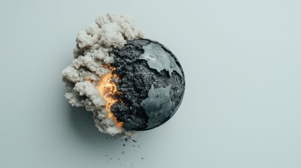 Fototapeta na wymiar Exploding Earth Representing Environmental Catastrophe