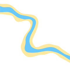 Bending wobbling river bed  meandrous river  stream or creek