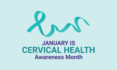 Cervical Health awareness month banner ribbon observed each year during January.