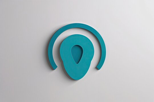 Aqua Polysexual Identity Icon 3D Minimalist Design on White Background