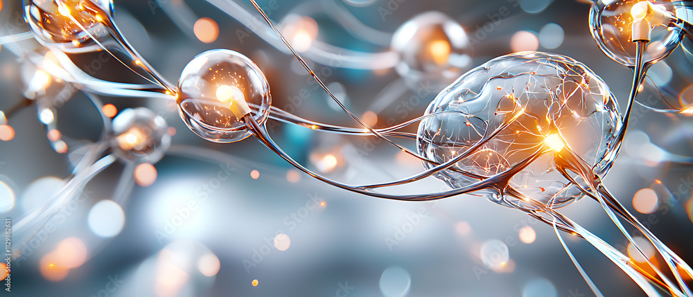 Poster exploring neural connections brain activity visualization in a digital environment future science co