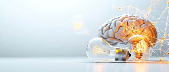 Innovative ideas emerge from the mind conceptual brain imagery modern science creative environment artistic viewpoint for inspiration