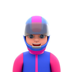 Cartoon Rider Character 3D Avatar