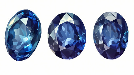 Fototapeta premium A blue sapphire gem on a transparent background png isolated generative ai. Sapphire. Illustration