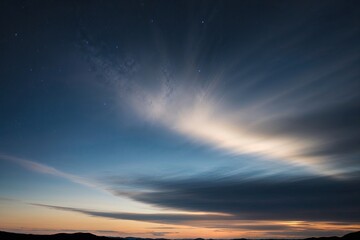 Celestial Drift Amazing Cirrus Clouds with Radiant Glow and Atmospheric Spectacle