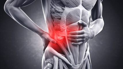 close up photo of a person holding a sore back