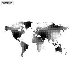 Fototapeta premium World Map Illustration with Dotted Pattern and Minimalist Design