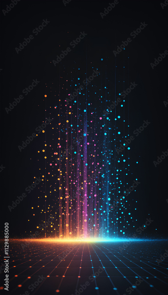 Poster digital dreamscape a captivating abstract background with glowing lines and particles, evoking a fut