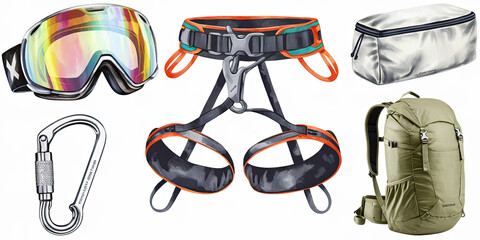 Climbing Gear Ski Goggles Backpack Hiking Equipment