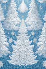 Obraz premium White spruce tree on light blue background. 