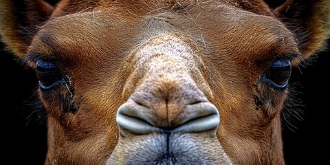 Obraz premium Close Up Camel Portrait Desert Animal Wildlife Fur Texture High Resolution