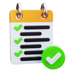checklist 3d Render Icons